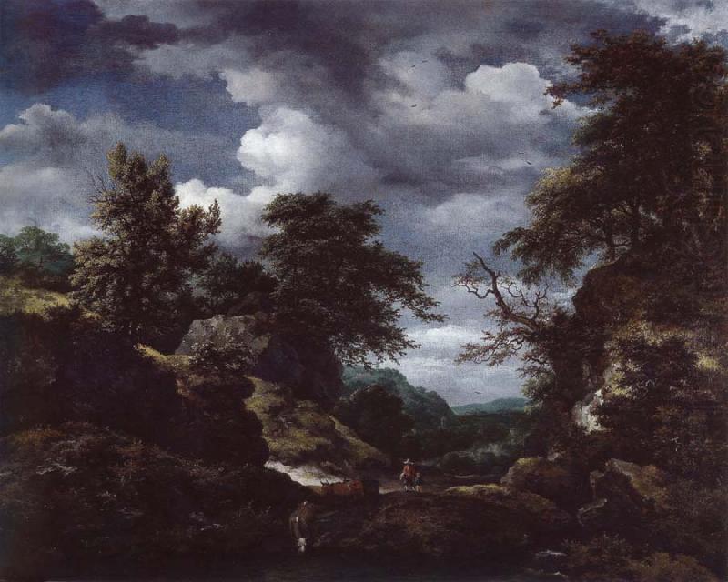 Hilly Wooded Landscape with Cattle, Jacob van Ruisdael